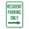 Signmission Reserved Parking Sign Resident Parking O Heavy-Gauge Aluminum Sign, 12" x 18", A-1218-23037 A-1218-23037 - alternate 1